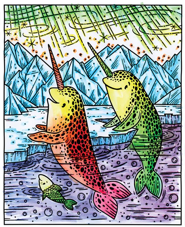 Narwhals and Other Sea Creatures Magic Painting